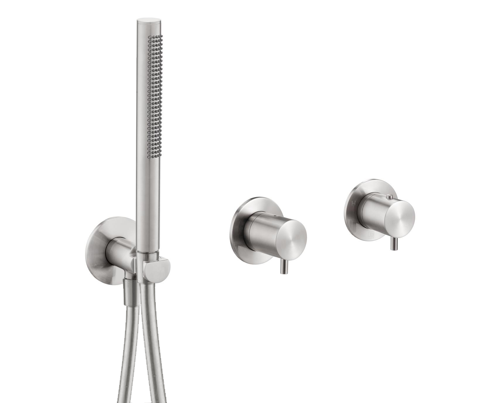 Modular Thermostatic Concealed 2 Outlet Shower Valve, Handset