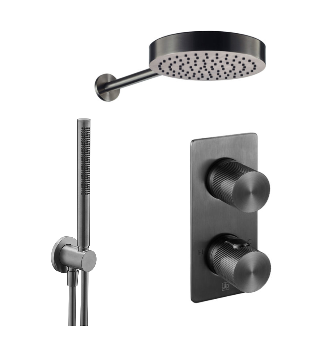 Evo  Shower Combination 2 Outlet Brushed Black