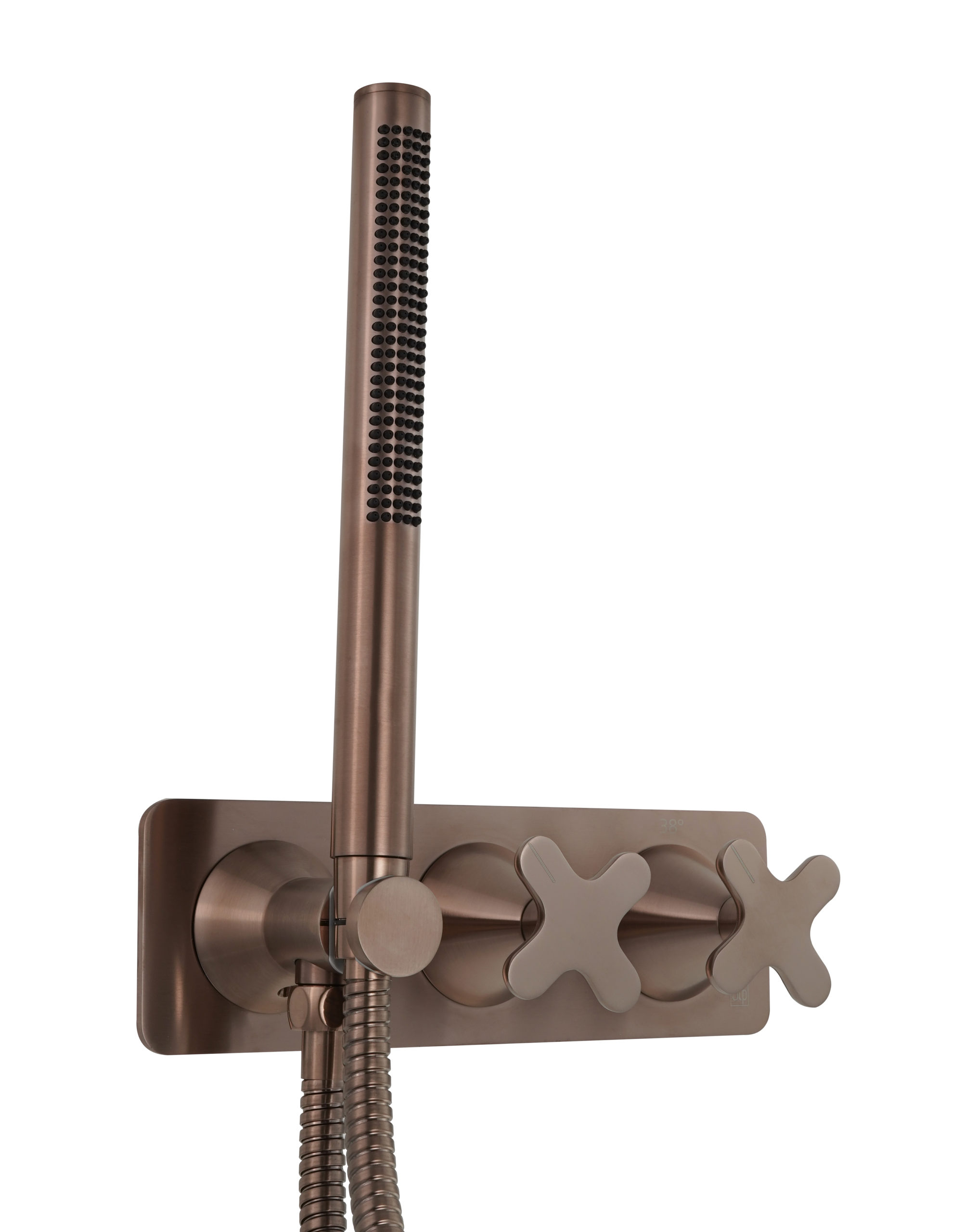 Thermostatic concealed  2 outlet shower valve  with attached handset (both handles included)