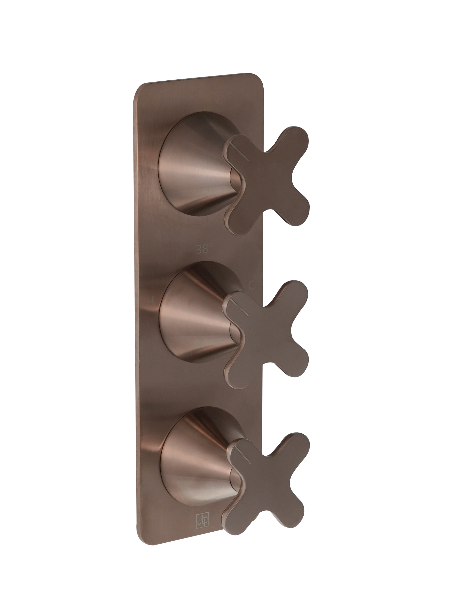 Thermostatic concealed 3 outlet shower valve (both handles included)