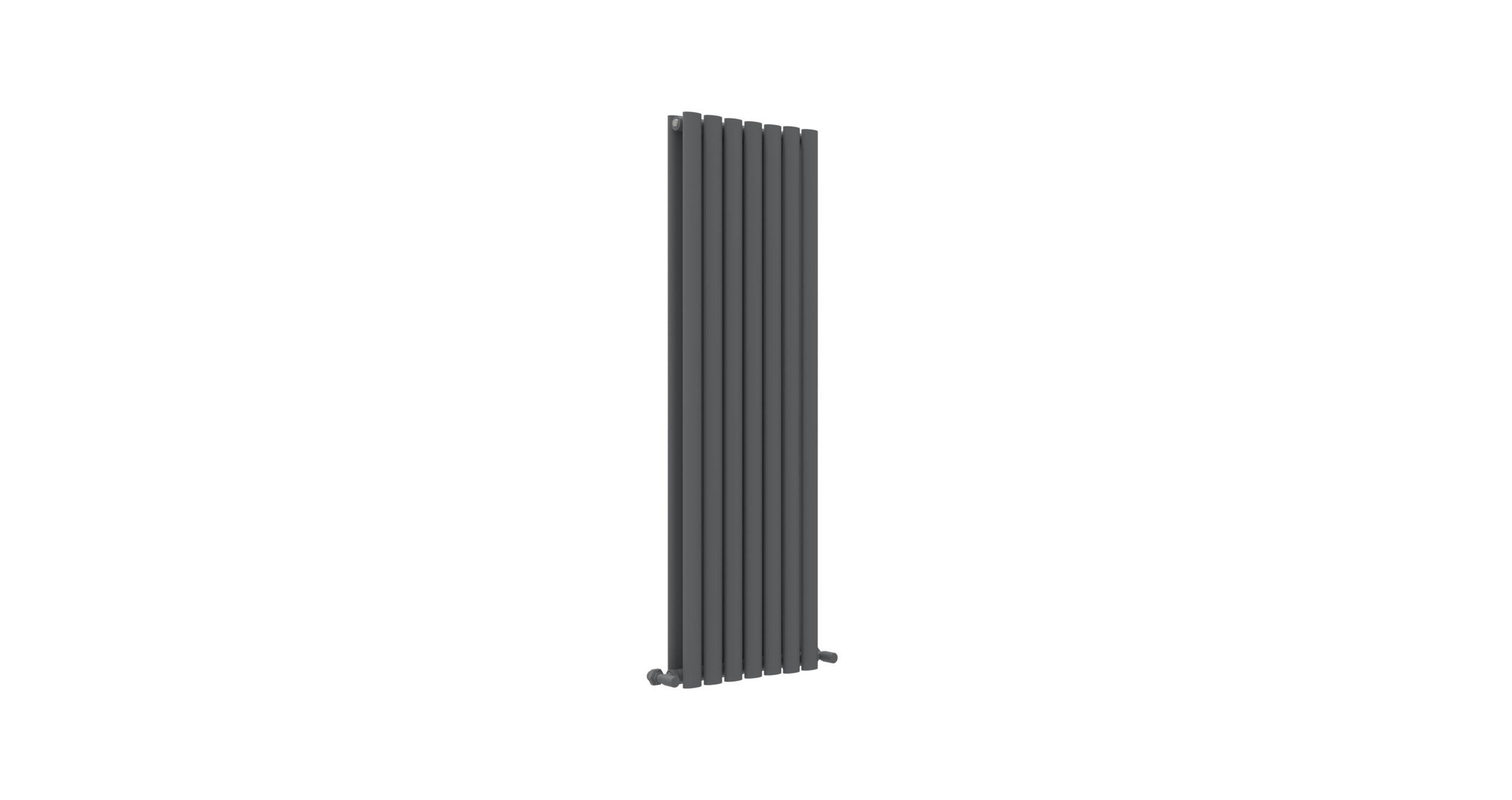PRIMO ANTHRACITE OVAL DOUBLE ROOM RADIATOR VERTICAL 1600X420
