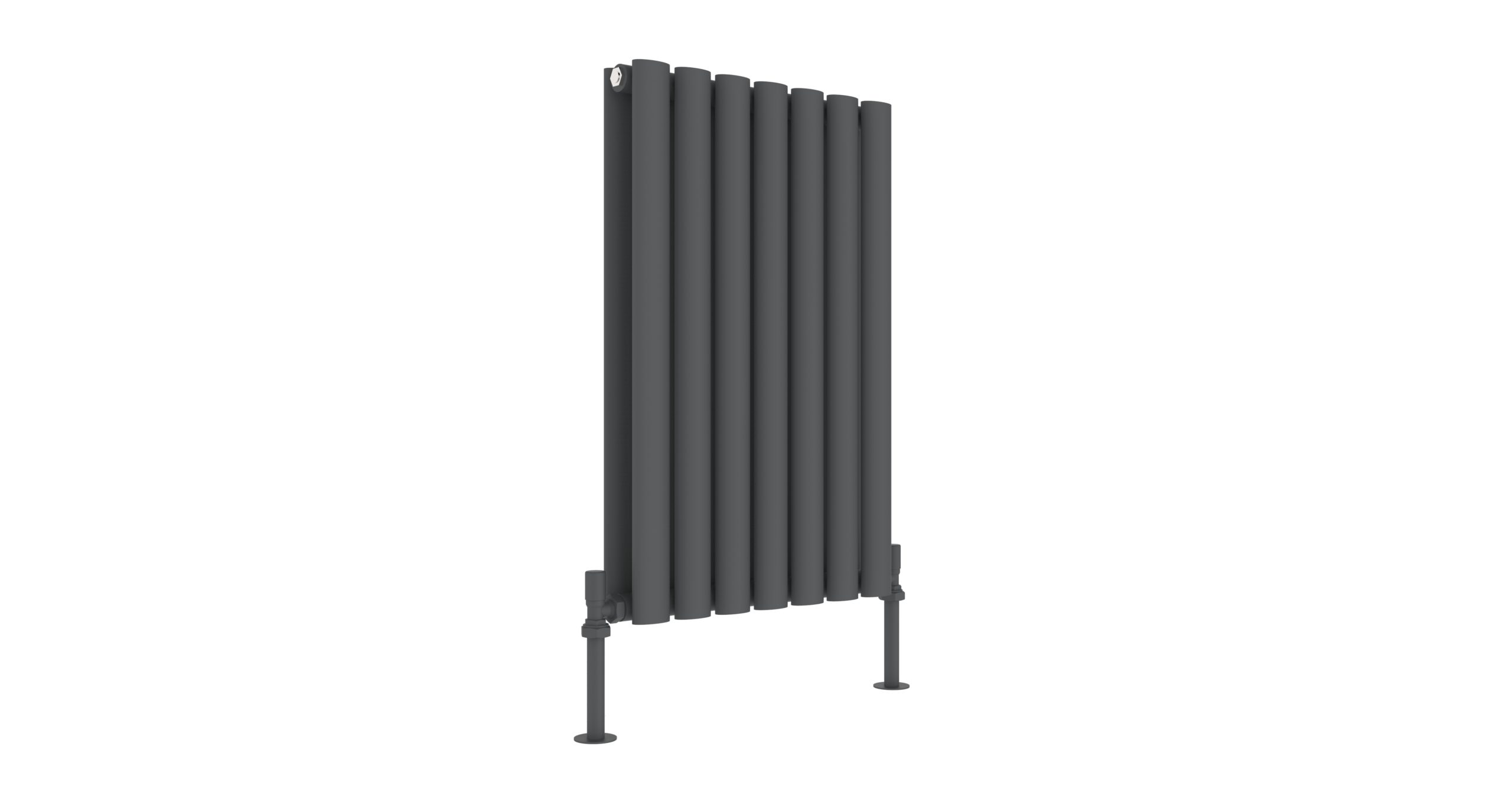 PRIMO ANTHRACITE OVAL DOUBLE ROOM RADIATOR HORIZONTAL 600X420