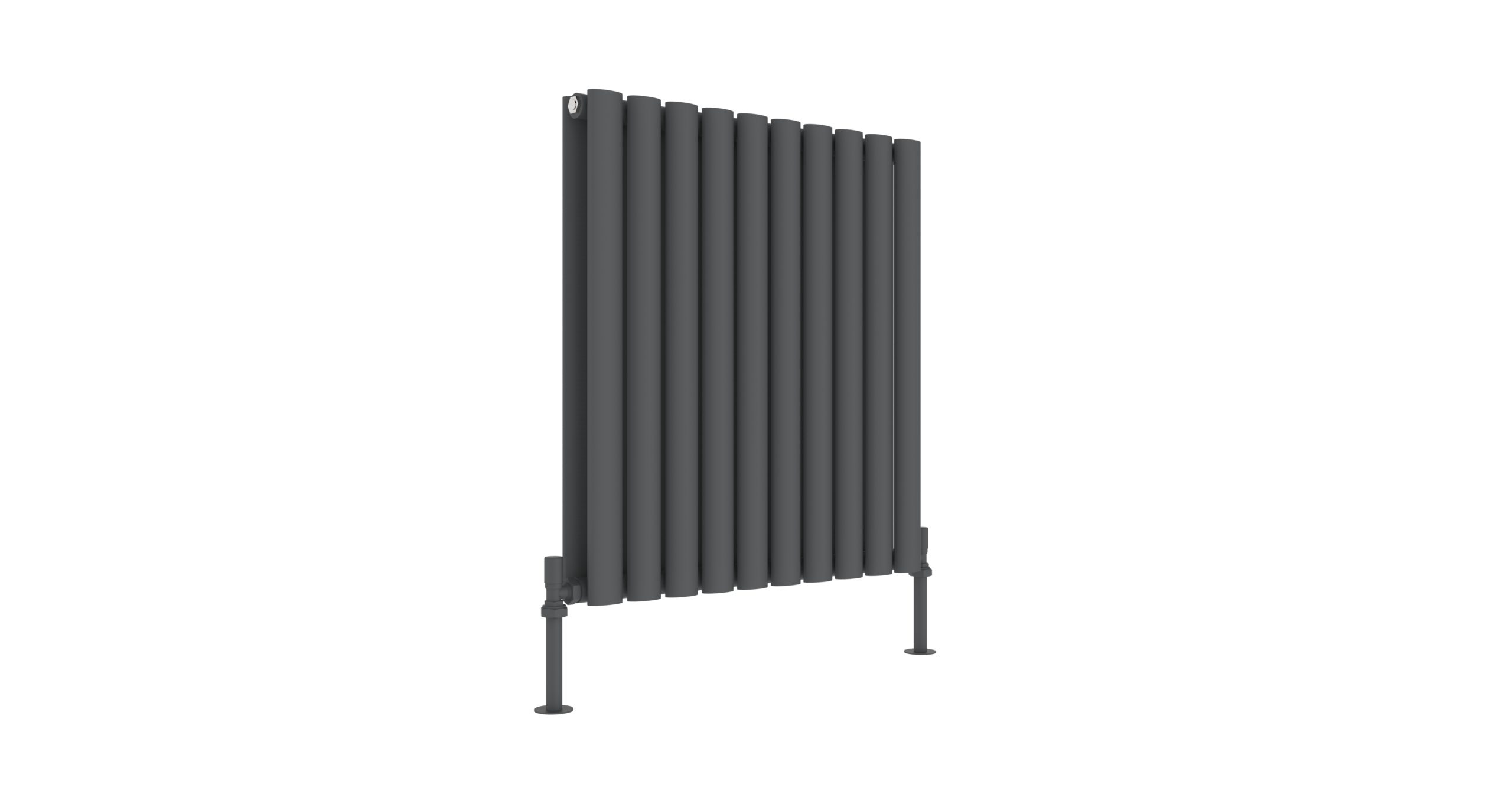 PRIMO ANTHRACITE OVAL DOUBLE ROOM RADIATOR HORIZONTAL 600X600