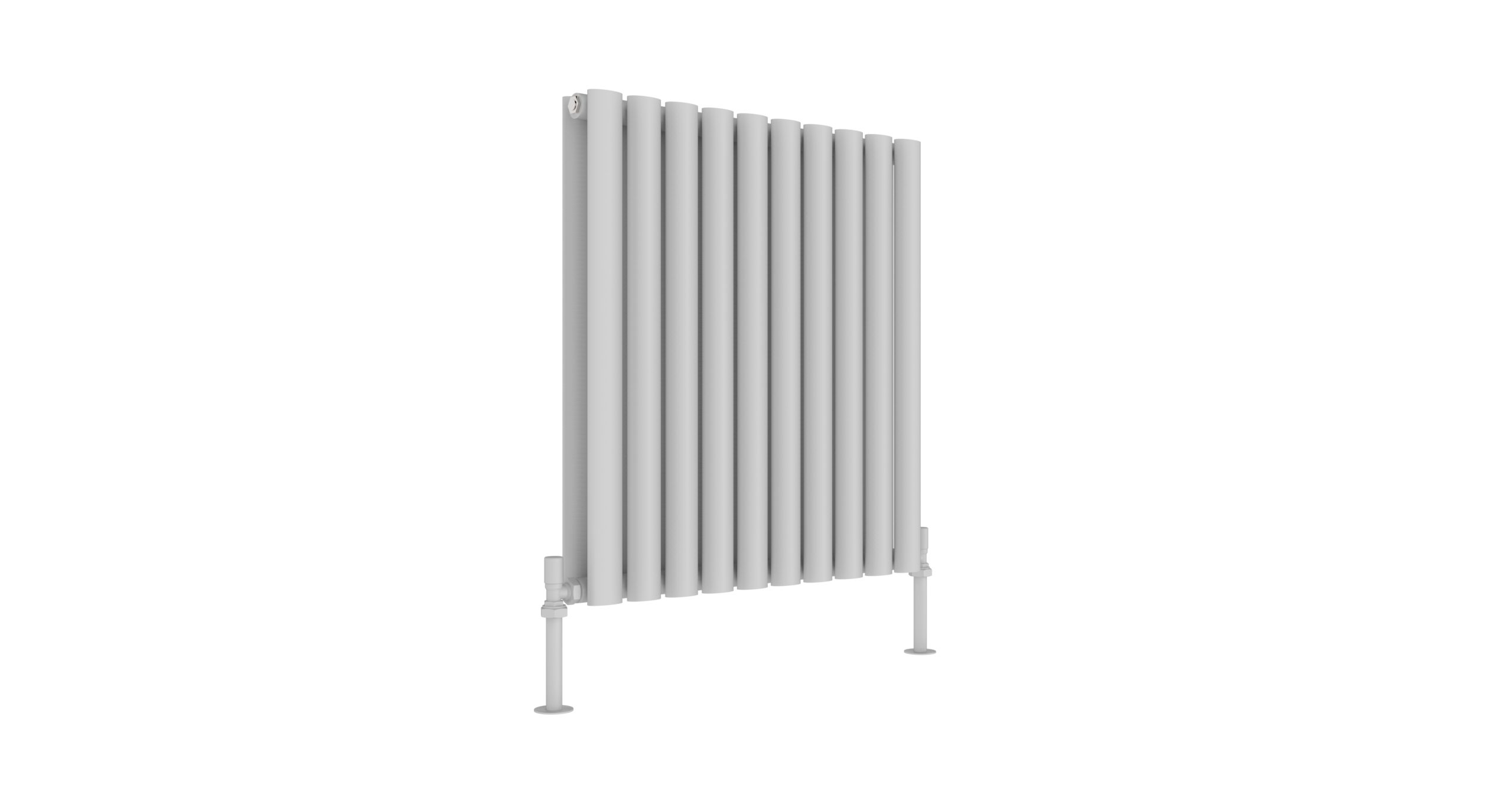 PRIMO WHITE OVAL DOUBLE ROOM RADIATOR HORIZONTAL 600X600