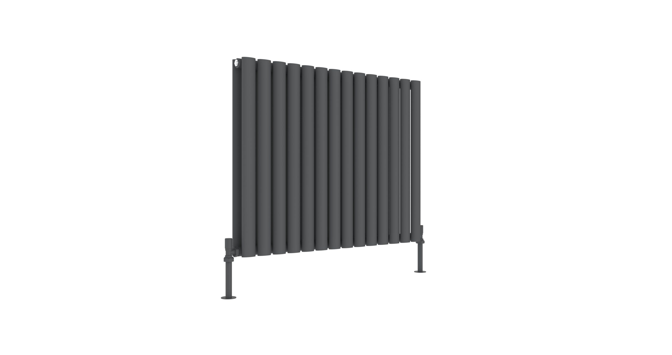 PRIMO ANTHRACITE OVAL DOUBLE ROOM RADIATOR HORIZONTAL 600X840