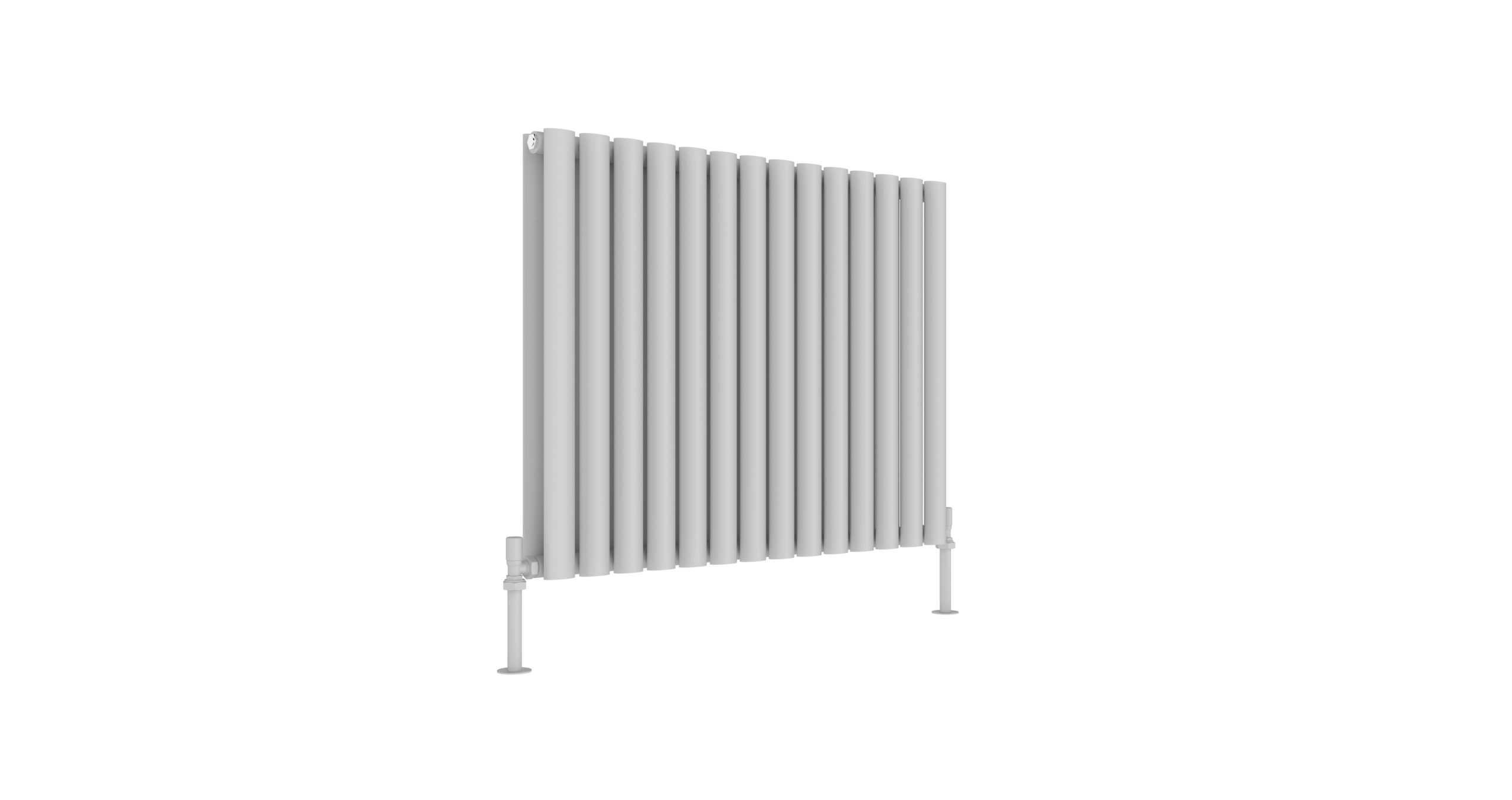 PRIMO WHITE OVAL DOUBLE ROOM RADIATOR HORIZONTAL 600X840