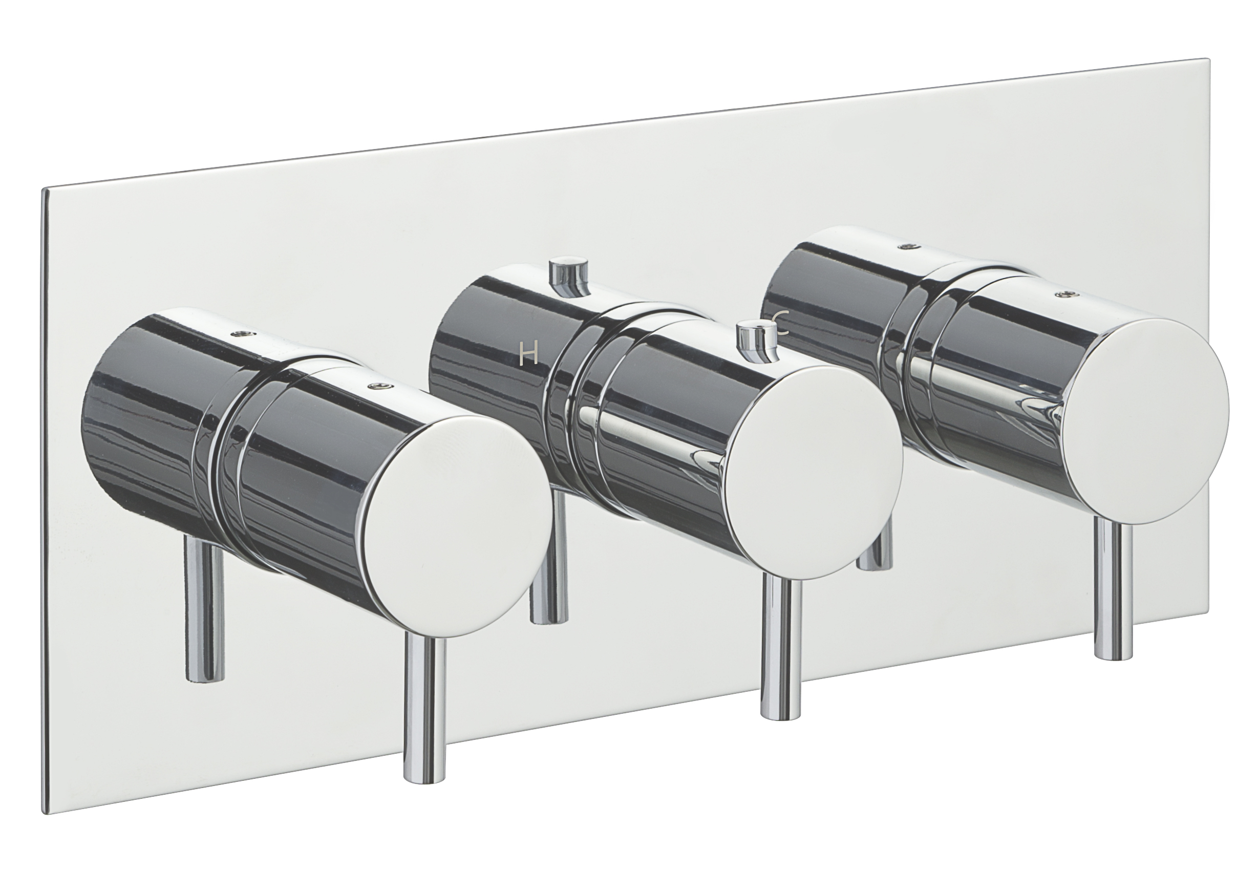 Florence Thermostatic Concealed  2 Outlet Shower Valve, Horizontal