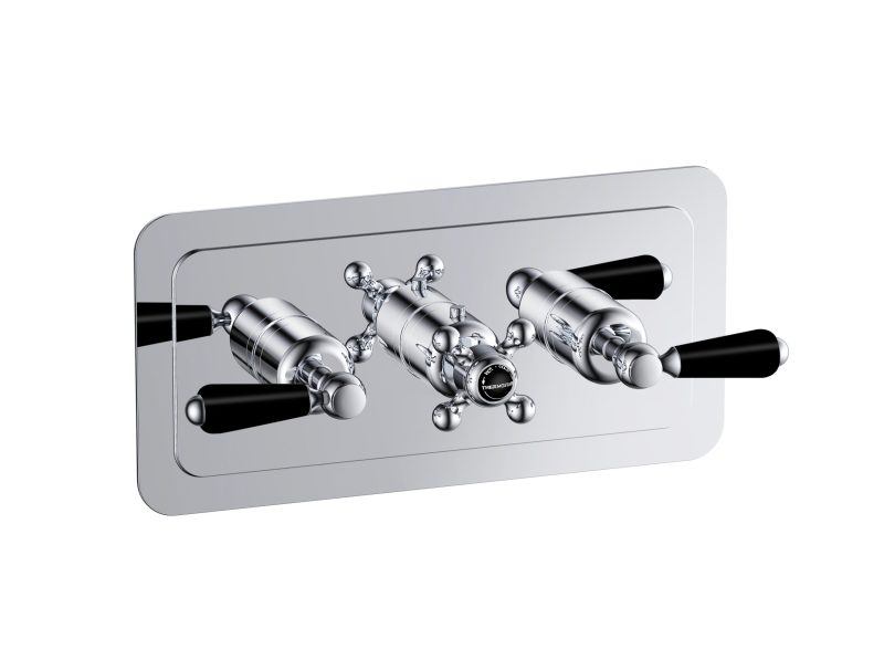 Grosvenor Black, Lever Thermostatic 3 Outlet Shower Valve