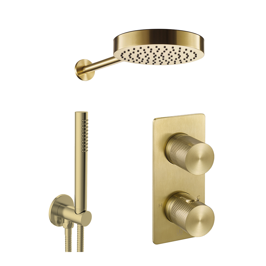 Evo  Shower Combination 2 Outlet Brushed Brass