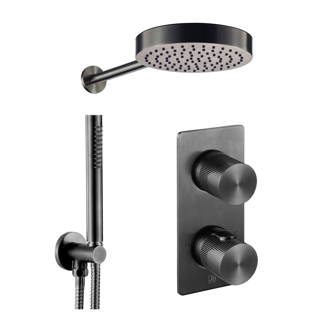 Evo Shower Combination 2 Outlet Brushed Black