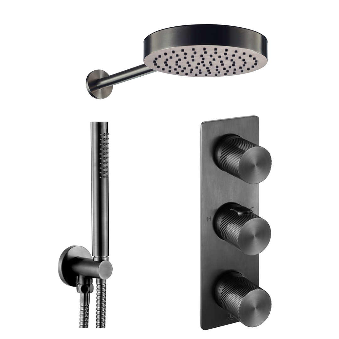 Evo  Shower Combination 2 Outlet Brushed Black