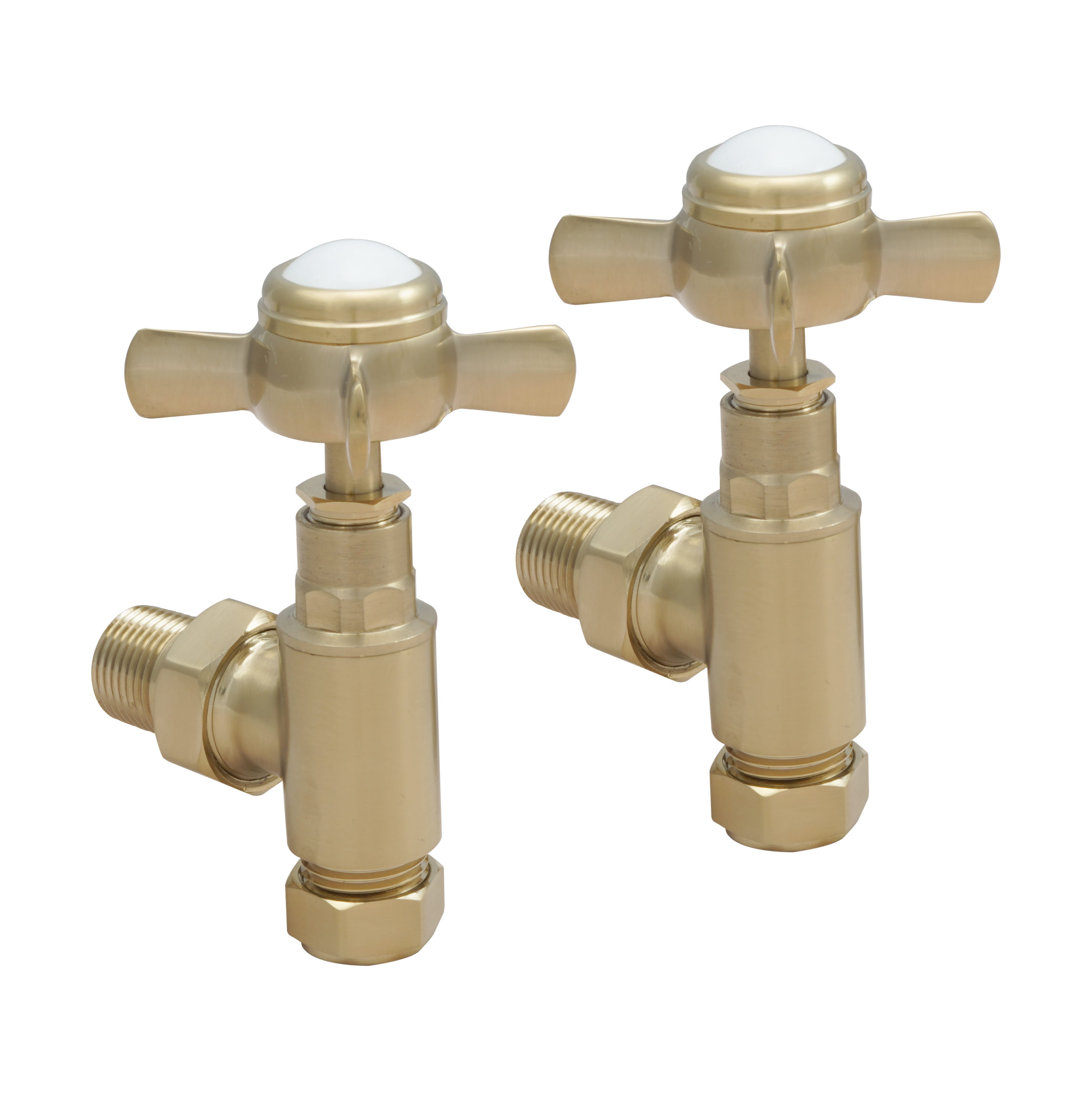 Grosvenor Angled Radiator Valve Brushed Brass