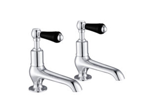 Grosvenor, Black Lever Long Nose Basin Taps