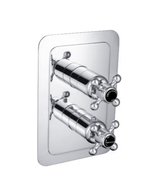 Grosvenor Black, Cross Thermostatic 1 Outlet Shower Valve