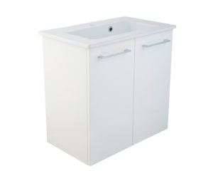 Pace 600 Wall Mounted Unit with Doors and Basin - White