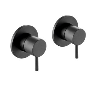 VOS matt black wall valves, MP 0.5